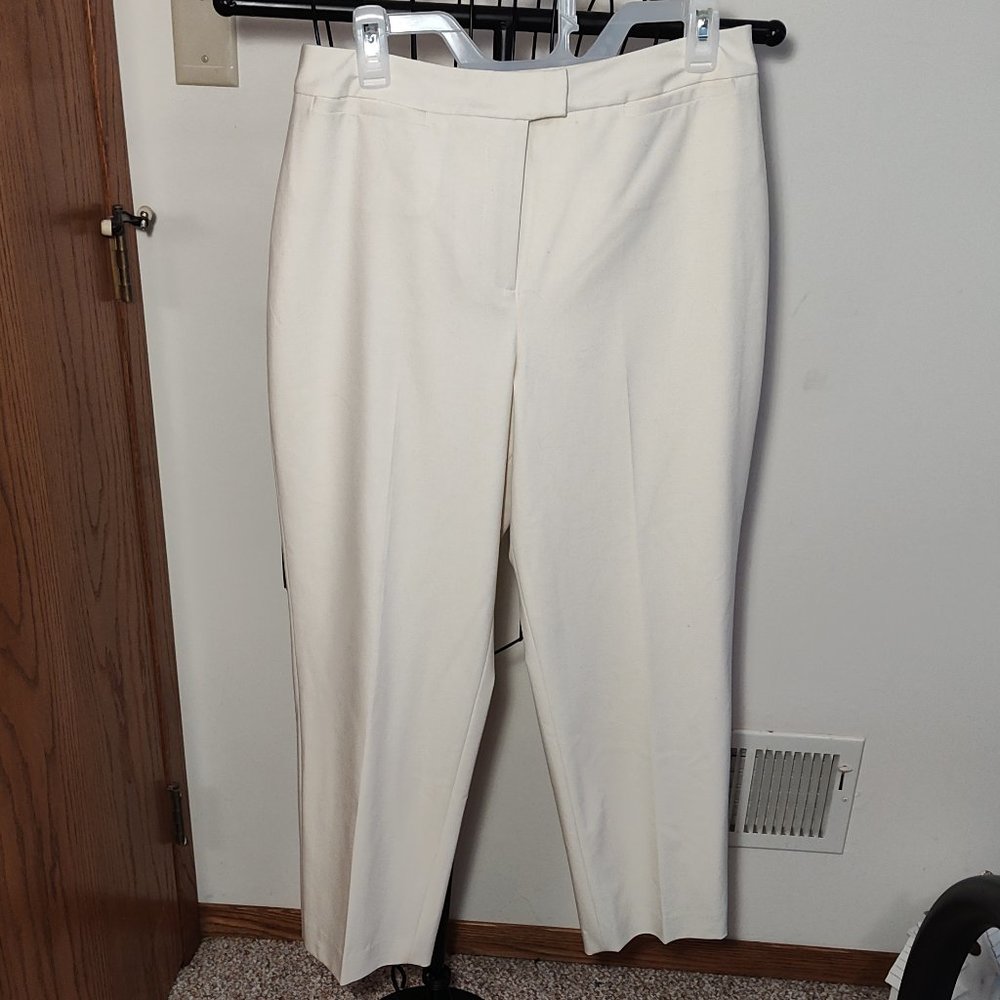 Talbots petites, stretch, cream colored dress pants, excellent cond., size 12 P